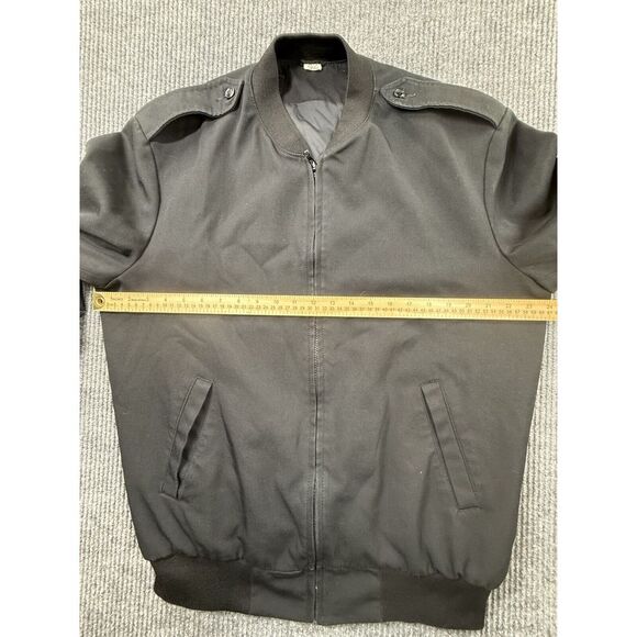 Neptune Garment‎ Military Bomber Jacket Mens Black 42 X-Long Coat Pocket Officer - Picture 6 of 14